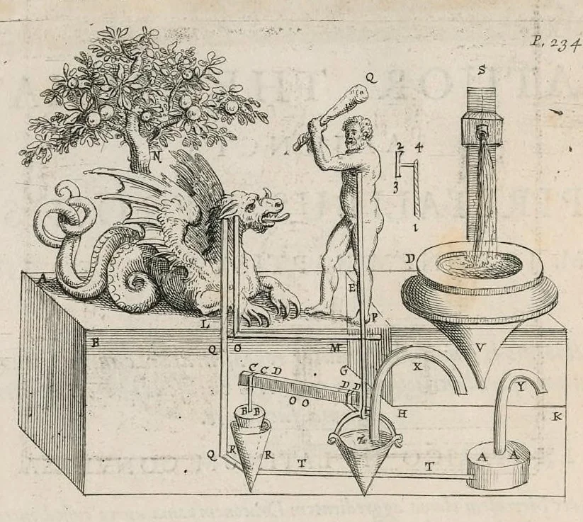An illustration from Veterum mathematicorum Athenæi, Apollodori, Philonis, Bitonis, Heronis, et aliorum opera, Græce et Latine, pleraque nunc primum edita, 1693, leaf 253