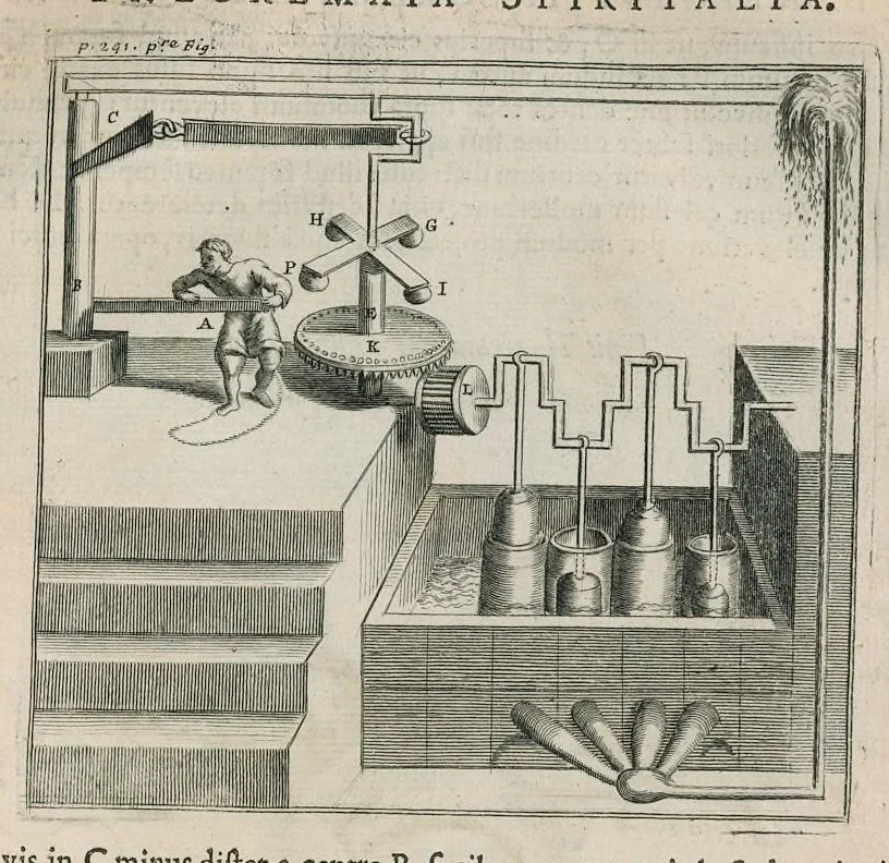 An illustration from Veterum mathematicorum Athenæi, Apollodori, Philonis, Bitonis, Heronis, et aliorum opera, Græce et Latine, pleraque nunc primum edita, 1693, leaf 260