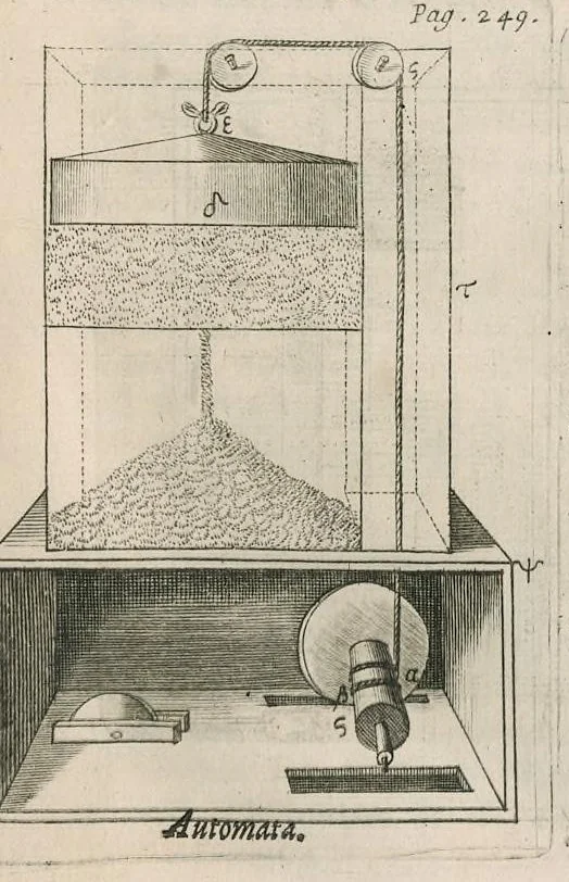 An illustration from Veterum mathematicorum Athenæi, Apollodori, Philonis, Bitonis, Heronis, et aliorum opera, Græce et Latine, pleraque nunc primum edita, 1693, leaf 268