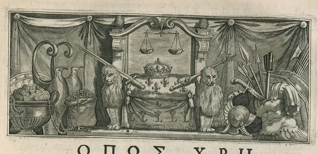 An illustration from Veterum mathematicorum Athenæi, Apollodori, Philonis, Bitonis, Heronis, et aliorum opera, Græce et Latine, pleraque nunc primum edita, 1693, leaf 326