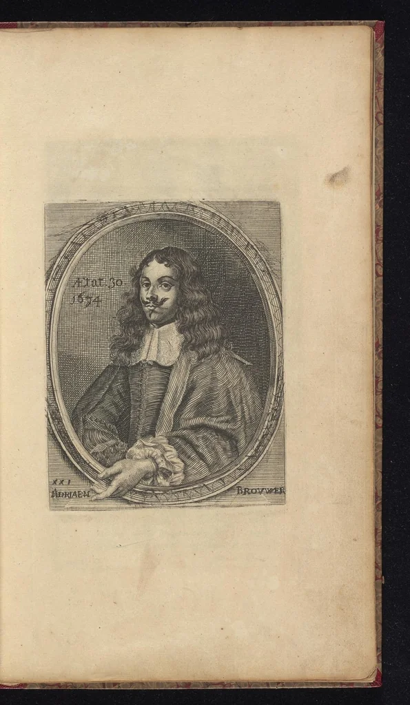 An illustration from The true effigies of the most eminent painters, and other famous artists that have flourished in Europe, curiously engraven on copper-plates : together with an account of the time when they lived, the most remarkable passages of their lives, and most considerable works : very useful for all such gentlemen as are lovers of art and ingenuity, 1694, leaf 32