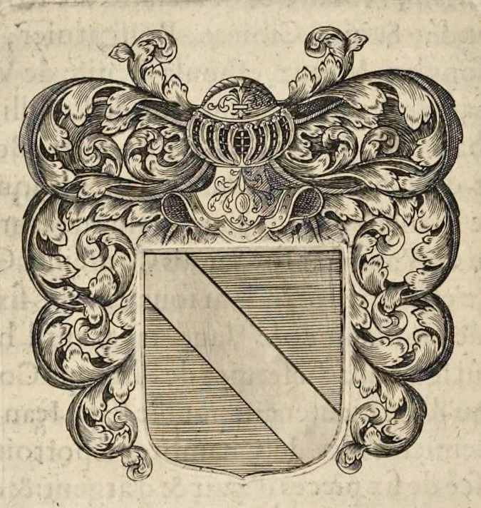 An illustration from Les mémoires de Michel de Marolles, abbé de Villeloin : divisez en trois parties, contenant ce qu'il a vû de plus remarquable en sa vie, depuis l'année 1600 : ses entretiens auec quelques-vns des plus sçauants hommes de son temps : et les genealogies de quelques familles alliées dans la sienne, auec vne brieue description de la tres-illustre maison de Mantouë & de Neuers, 1656, leaf 395