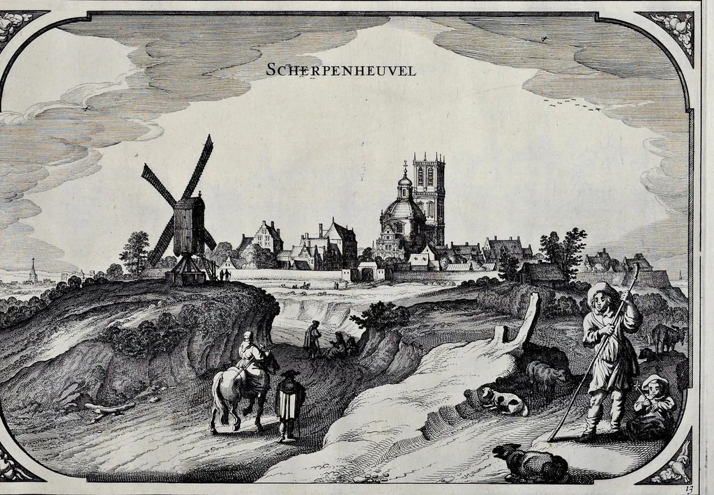 An illustration from Speculum Zelandiae : dat is, een beschryvinge ofte afbeelding der steden, ambachts-heerlijckheden, dorpen, castelen, ridderlijcke hofsteden, huysen en gebouwen, gelegen inde eylanden en de graeflijckheyt van Zeelandt, 1660, leaf 100