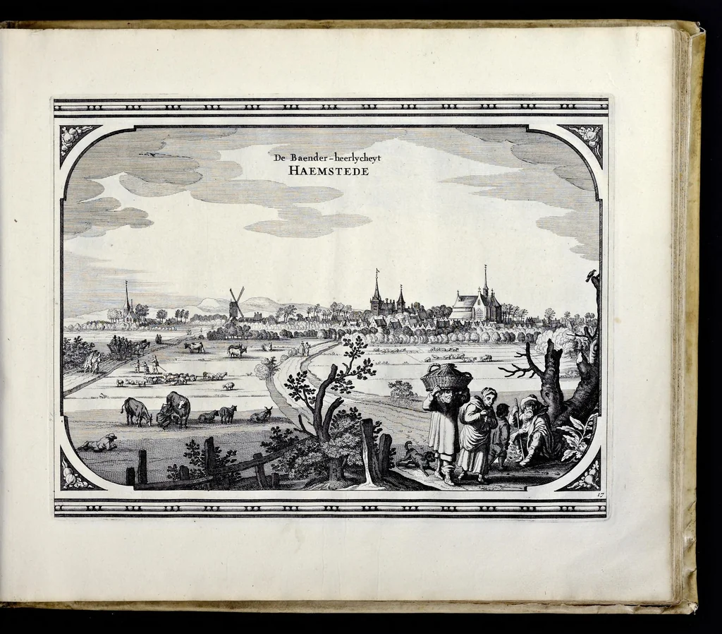 An illustration from Speculum Zelandiae : dat is, een beschryvinge ofte afbeelding der steden, ambachts-heerlijckheden, dorpen, castelen, ridderlijcke hofsteden, huysen en gebouwen, gelegen inde eylanden en de graeflijckheyt van Zeelandt, 1660, leaf 34