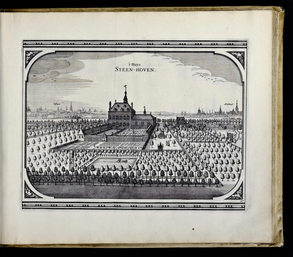 An illustration from Speculum Zelandiae : dat is, een beschryvinge ofte afbeelding der steden, ambachts-heerlijckheden, dorpen, castelen, ridderlijcke hofsteden, huysen en gebouwen, gelegen inde eylanden en de graeflijckheyt van Zeelandt, 1660, leaf 54