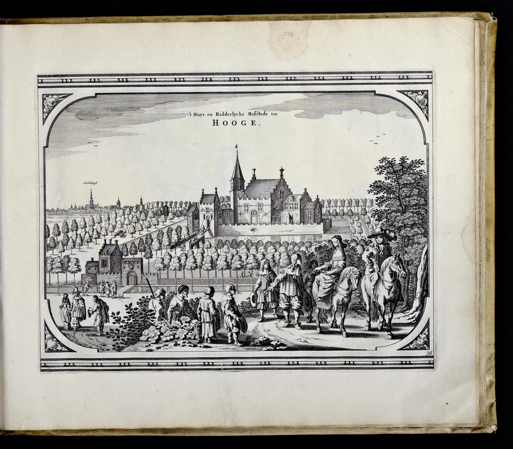 An illustration from Speculum Zelandiae : dat is, een beschryvinge ofte afbeelding der steden, ambachts-heerlijckheden, dorpen, castelen, ridderlijcke hofsteden, huysen en gebouwen, gelegen inde eylanden en de graeflijckheyt van Zeelandt, 1660, leaf 72