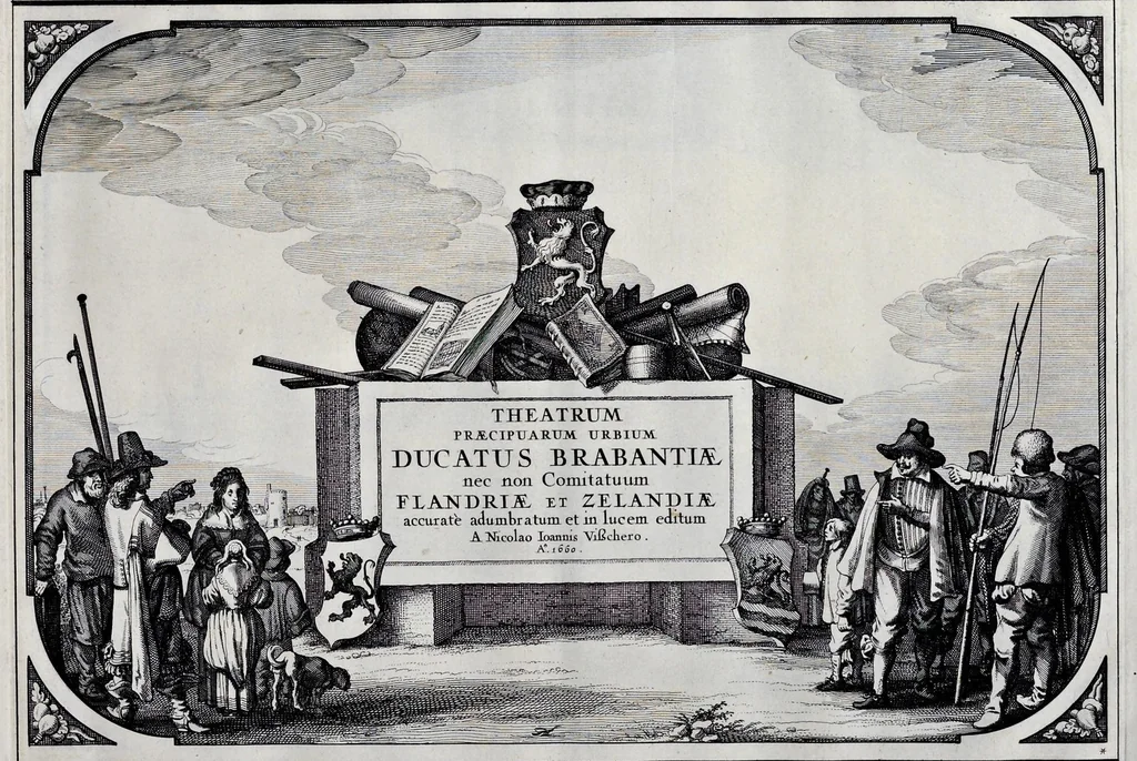 An illustration from Speculum Zelandiae : dat is, een beschryvinge ofte afbeelding der steden, ambachts-heerlijckheden, dorpen, castelen, ridderlijcke hofsteden, huysen en gebouwen, gelegen inde eylanden en de graeflijckheyt van Zeelandt, 1660, leaf 74