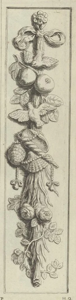 An illustration from Prima[-secunda] pars praecipuarum effigierum ac ornamentorum amplissimae curiae Amstelrodamensis : maiori ex parte, in candido marmore effectorum per Artum Quellinium, eiusdem civitatis statuarium = Het eerste[-tweede] deel van de voornaemste statuen ende ciraten vant konstrijck Stadthuys van Amstelredam ... = La premier [sic] partie de plusiers figures et ornements de la Maison de ville d'Amsterdam ..., 1665, leaf 78