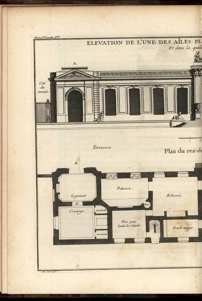 An illustration from De la distribution des maisons de plaisance, et de la decoration des edifices en general, 1737, leaf 149