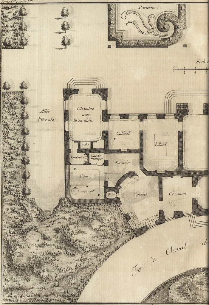 An illustration from De la distribution des maisons de plaisance, et de la decoration des edifices en general, 1737, leaf 161