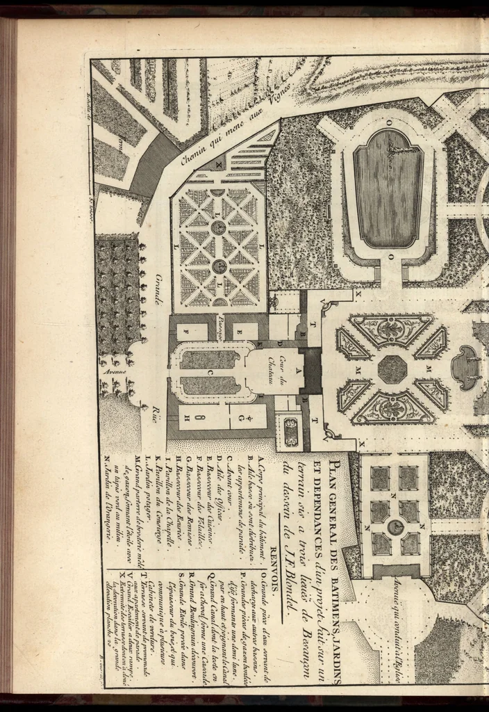 An illustration from De la distribution des maisons de plaisance, et de la decoration des edifices en general, 1737, leaf 181