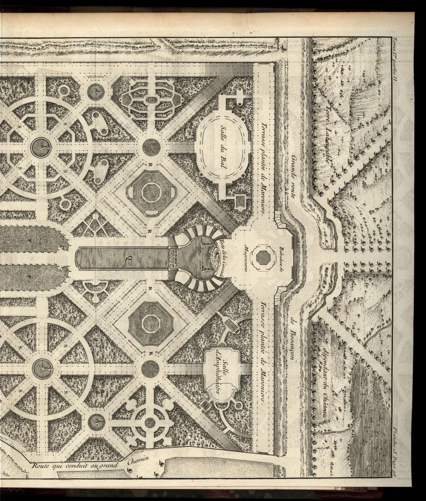 An illustration from De la distribution des maisons de plaisance, et de la decoration des edifices en general, 1737, leaf 182