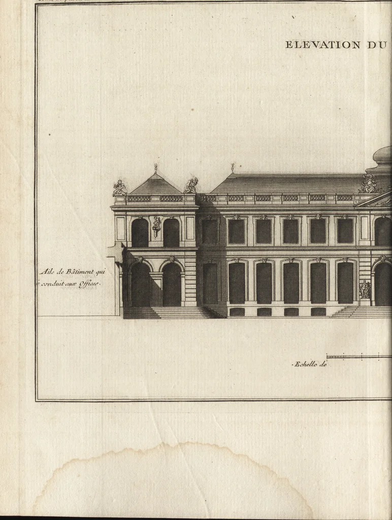 An illustration from De la distribution des maisons de plaisance, et de la decoration des edifices en general, 1737, leaf 211