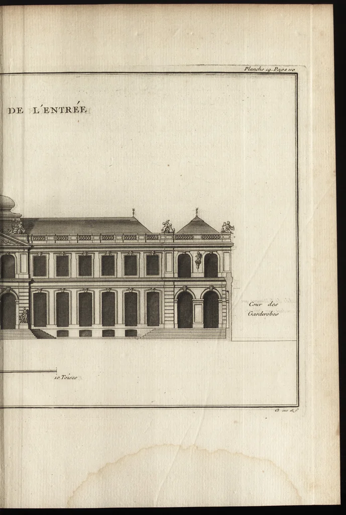 An illustration from De la distribution des maisons de plaisance, et de la decoration des edifices en general, 1737, leaf 212