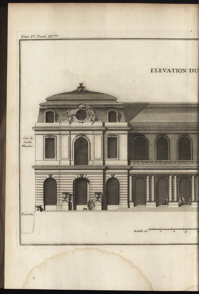 An illustration from De la distribution des maisons de plaisance, et de la decoration des edifices en general, 1737, leaf 263