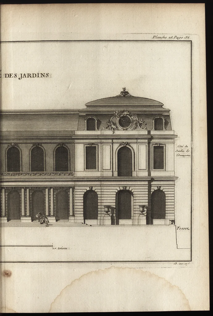 An illustration from De la distribution des maisons de plaisance, et de la decoration des edifices en general, 1737, leaf 264
