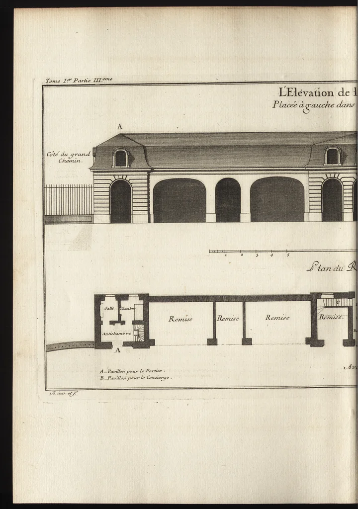 An illustration from De la distribution des maisons de plaisance, et de la decoration des edifices en general, 1737, leaf 279