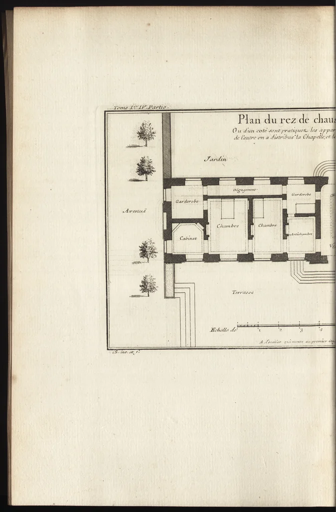 An illustration from De la distribution des maisons de plaisance, et de la decoration des edifices en general, 1737, leaf 333