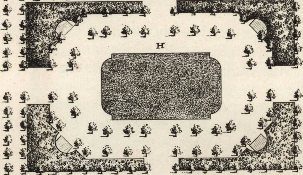 An illustration from De la distribution des maisons de plaisance, et de la decoration des edifices en general, 1737, leaf 347