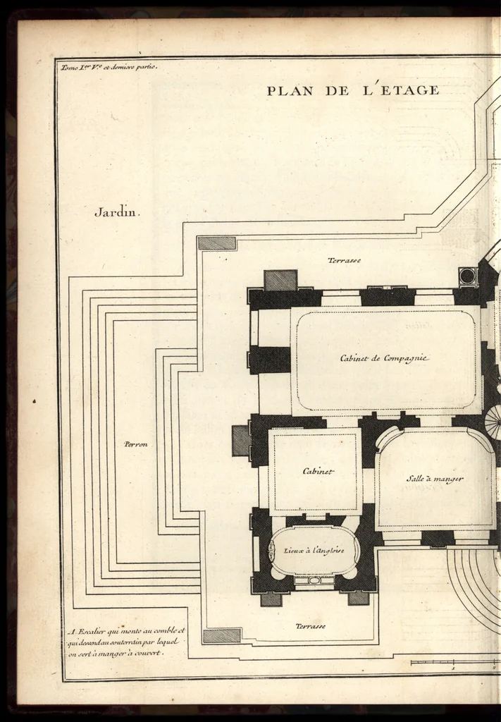 An illustration from De la distribution des maisons de plaisance, et de la decoration des edifices en general, 1737, leaf 355