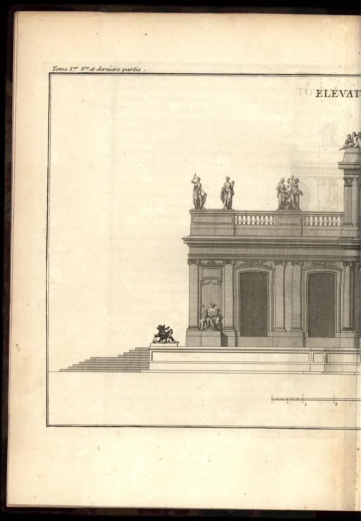 An illustration from De la distribution des maisons de plaisance, et de la decoration des edifices en general, 1737, leaf 369