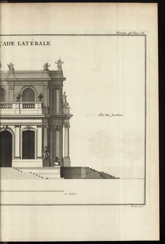 An illustration from De la distribution des maisons de plaisance, et de la decoration des edifices en general, 1737, leaf 376