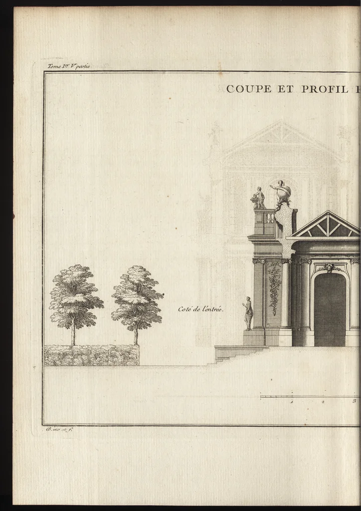 An illustration from De la distribution des maisons de plaisance, et de la decoration des edifices en general, 1737, leaf 379