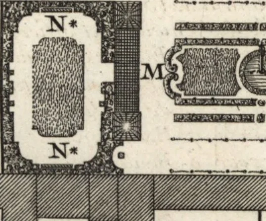 An illustration from De la distribution des maisons de plaisance, et de la decoration des edifices en general, 1737, leaf 44