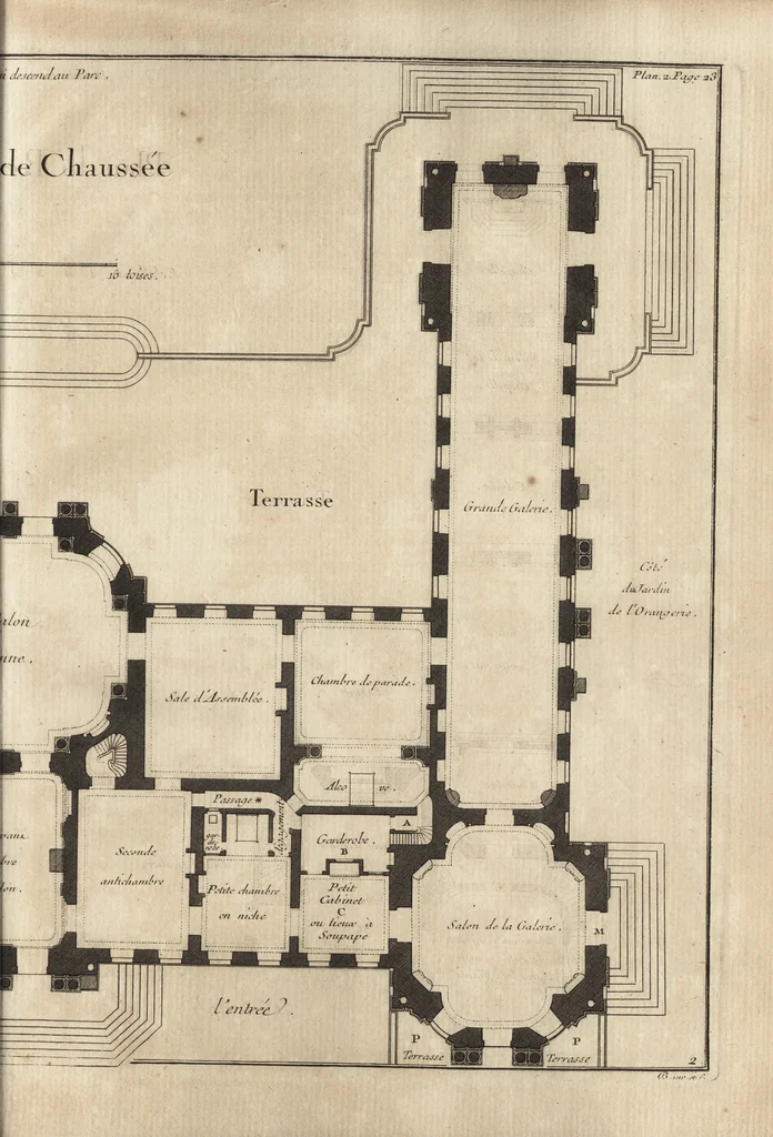 An illustration from De la distribution des maisons de plaisance, et de la decoration des edifices en general, 1737, leaf 58