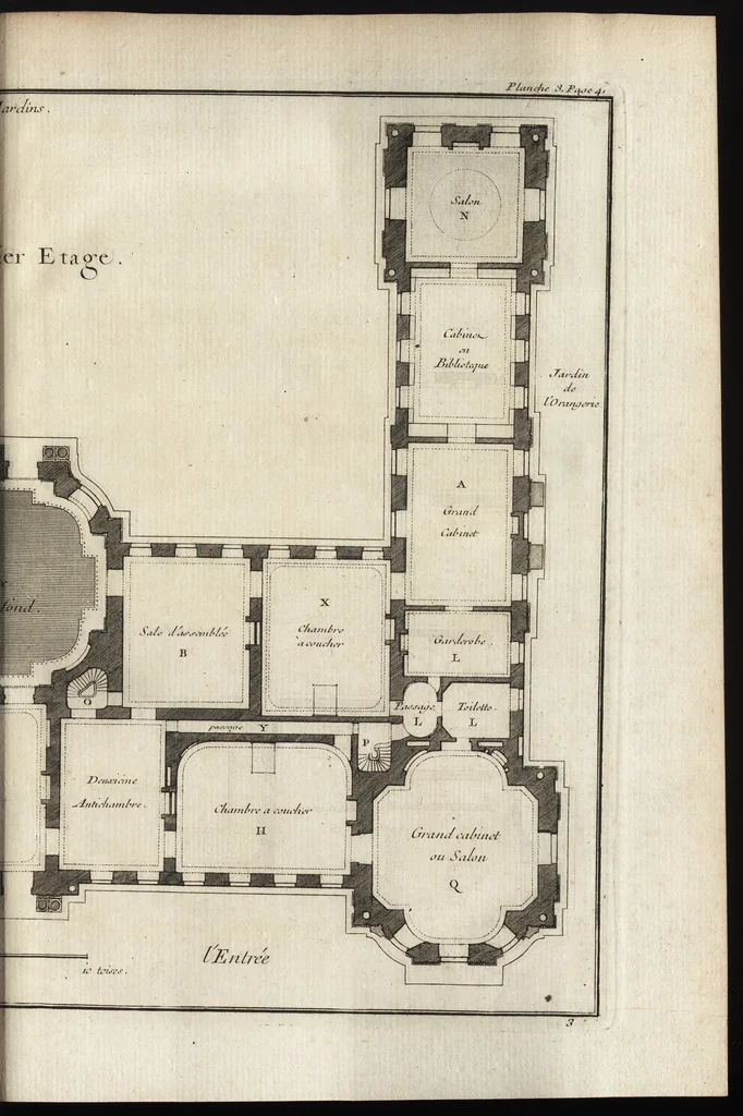 An illustration from De la distribution des maisons de plaisance, et de la decoration des edifices en general, 1737, leaf 80