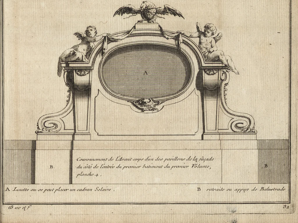 An illustration from De la distribution des maisons de plaisance, et de la decoration des edifices en general, 1737, leaf 118