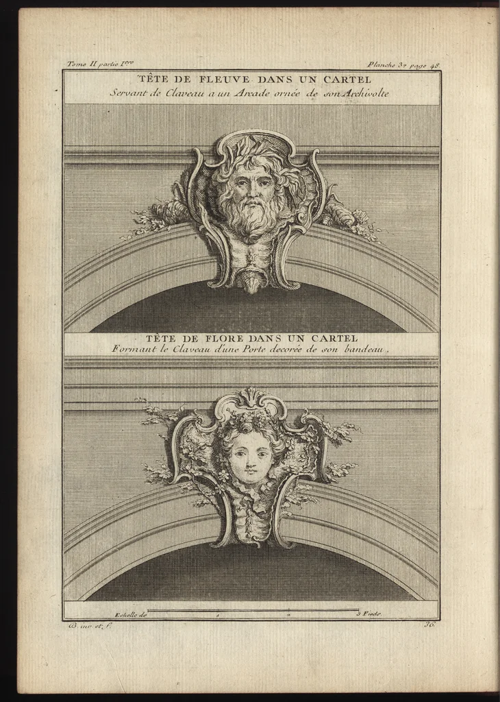 An illustration from De la distribution des maisons de plaisance, et de la decoration des edifices en general, 1737, leaf 131