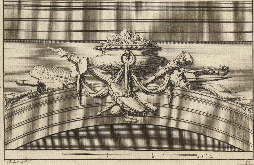 An illustration from De la distribution des maisons de plaisance, et de la decoration des edifices en general, 1737, leaf 141