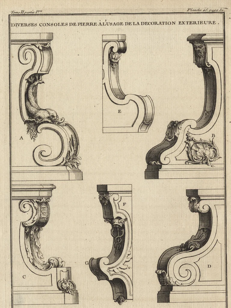 An illustration from De la distribution des maisons de plaisance, et de la decoration des edifices en general, 1737, leaf 151