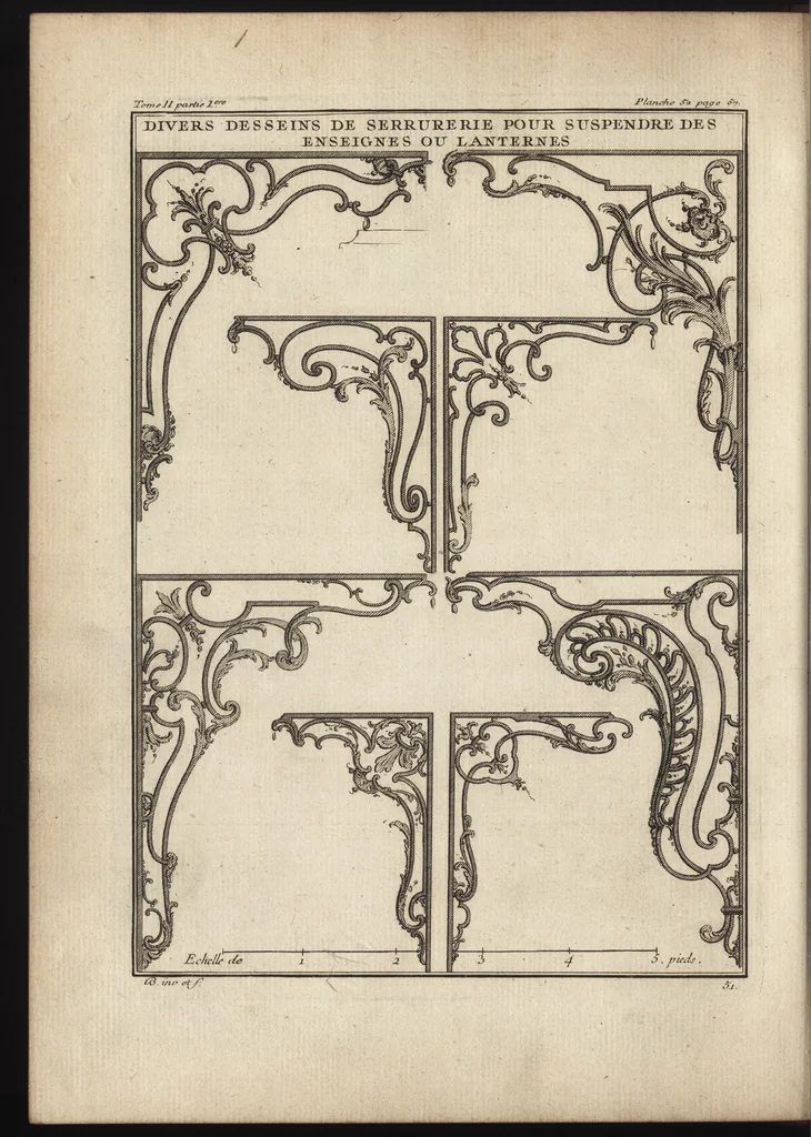 An illustration from De la distribution des maisons de plaisance, et de la decoration des edifices en general, 1737, leaf 169