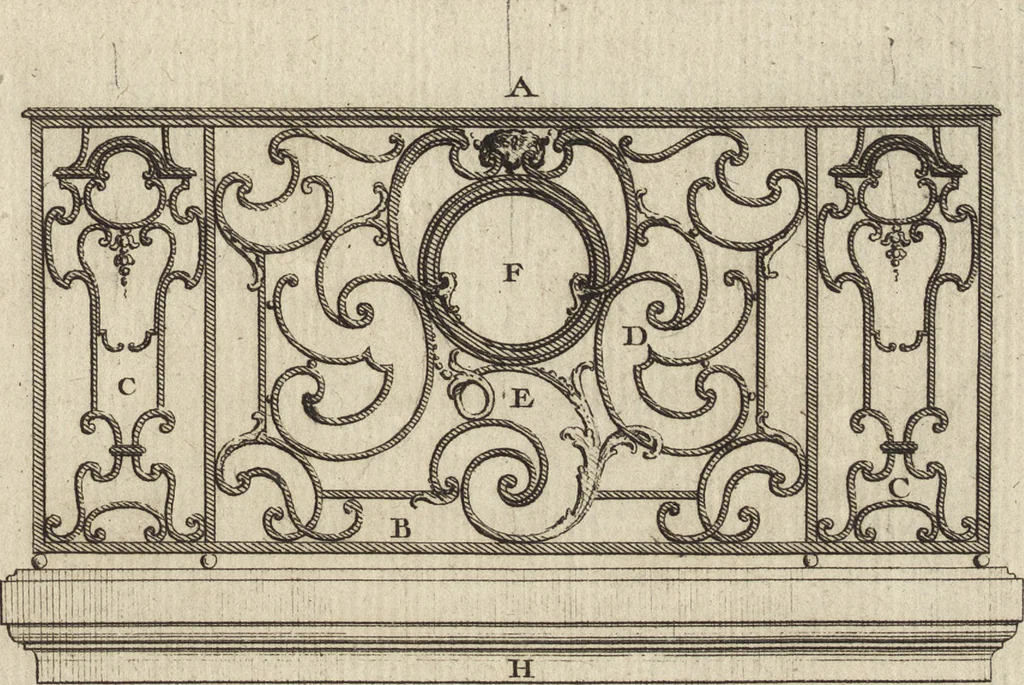 An illustration from De la distribution des maisons de plaisance, et de la decoration des edifices en general, 1737, leaf 174