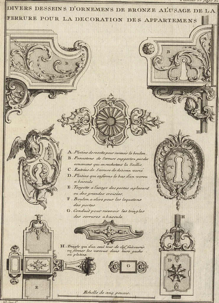 An illustration from De la distribution des maisons de plaisance, et de la decoration des edifices en general, 1737, leaf 182