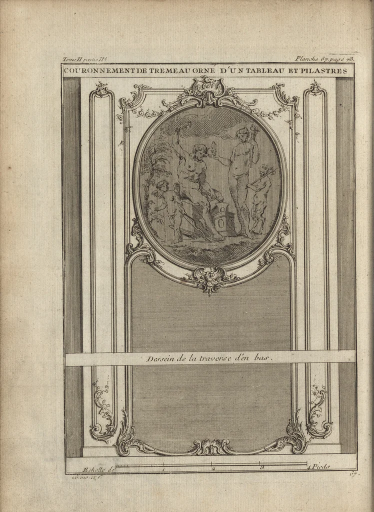 An illustration from De la distribution des maisons de plaisance, et de la decoration des edifices en general, 1737, leaf 217