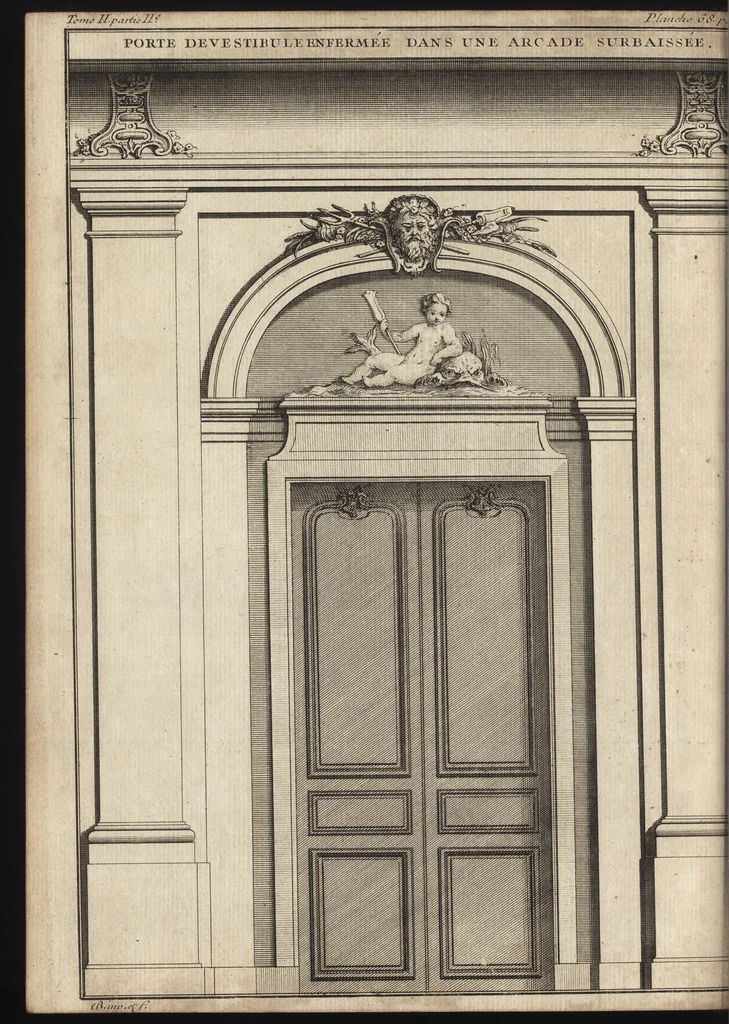 An illustration from De la distribution des maisons de plaisance, et de la decoration des edifices en general, 1737, leaf 221