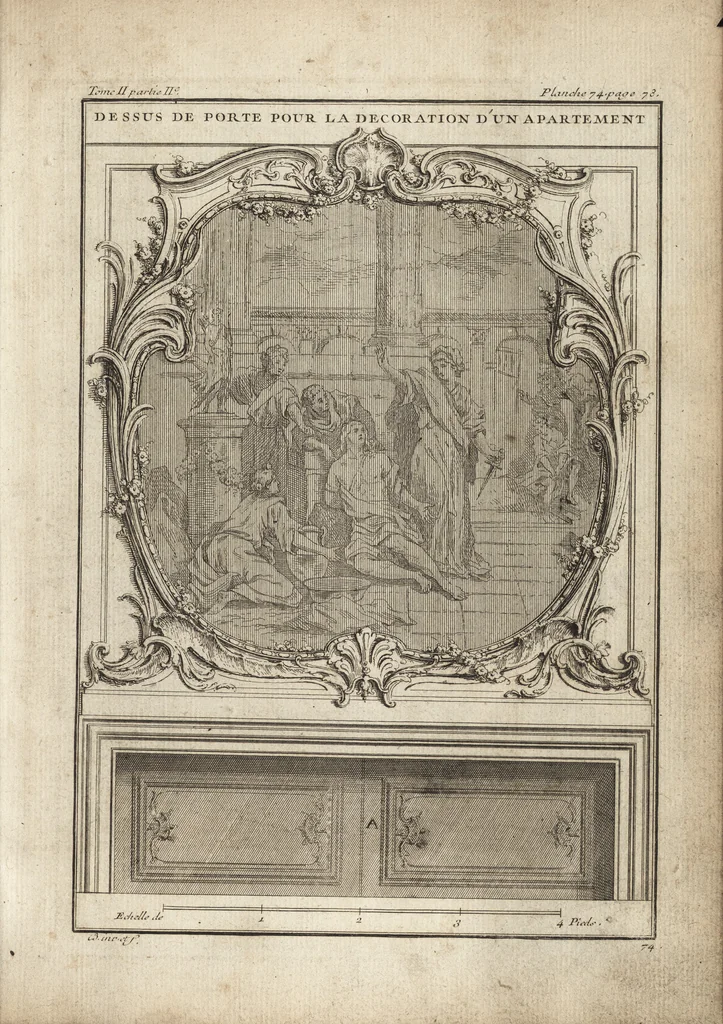 An illustration from De la distribution des maisons de plaisance, et de la decoration des edifices en general, 1737, leaf 236