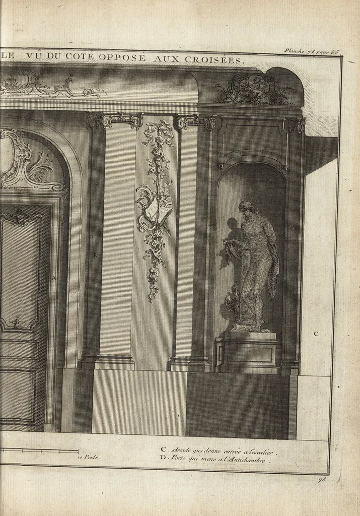 An illustration from De la distribution des maisons de plaisance, et de la decoration des edifices en general, 1737, leaf 250