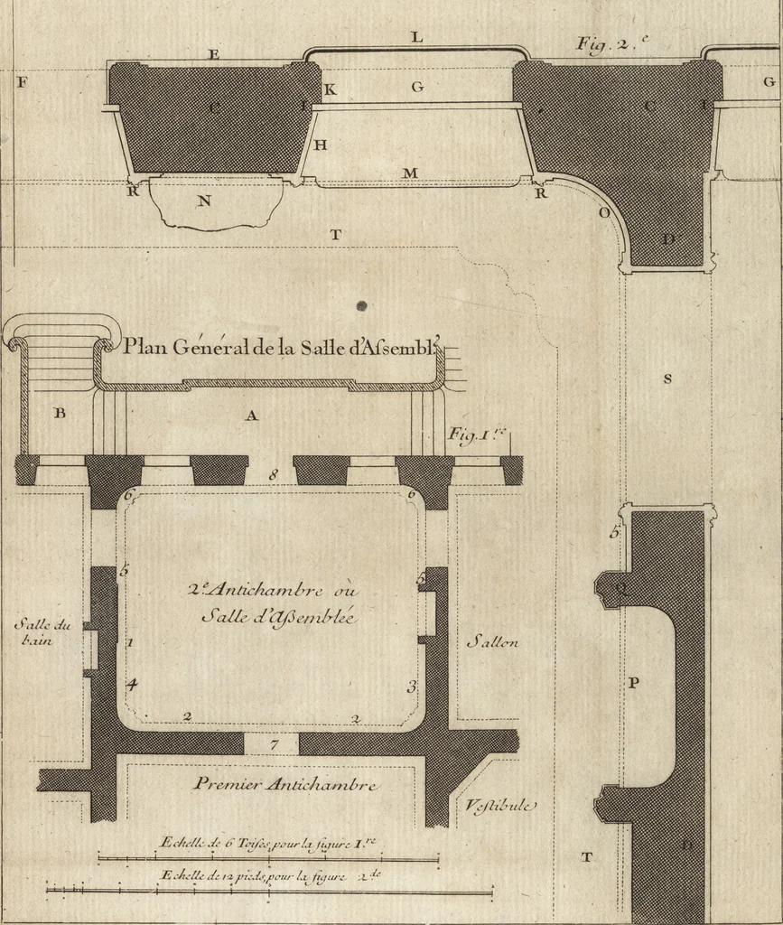 An illustration from De la distribution des maisons de plaisance, et de la decoration des edifices en general, 1737, leaf 282