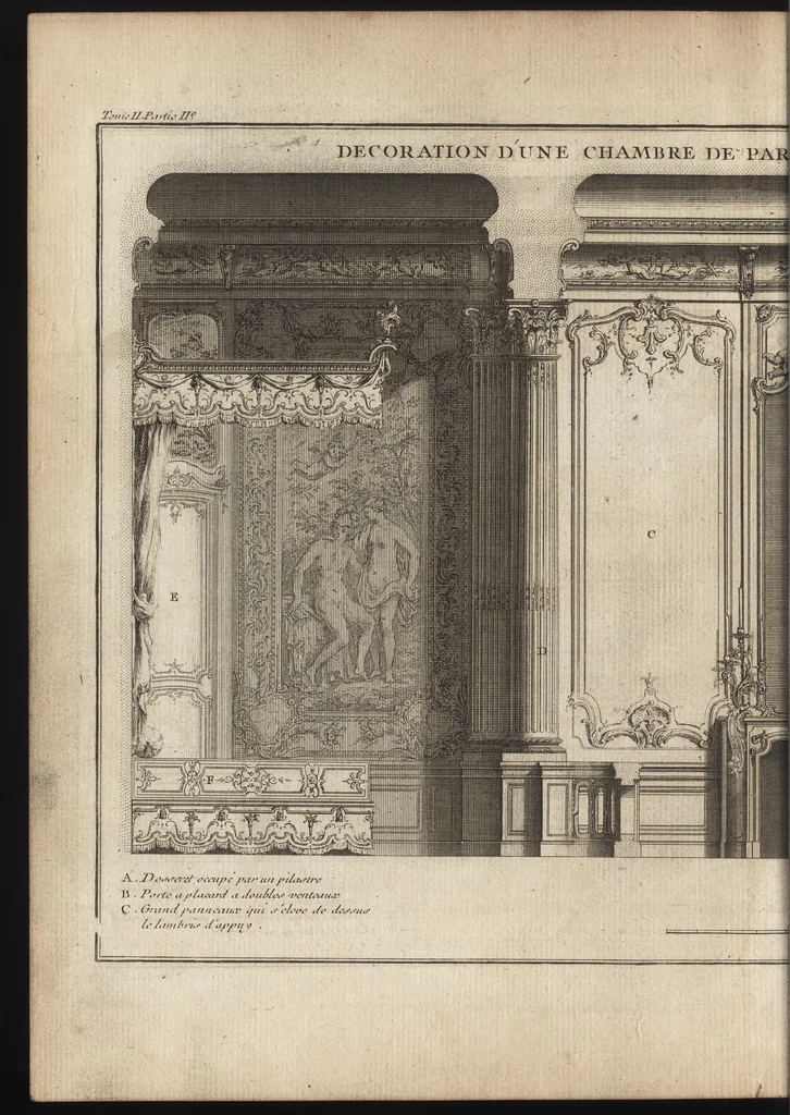 An illustration from De la distribution des maisons de plaisance, et de la decoration des edifices en general, 1737, leaf 307