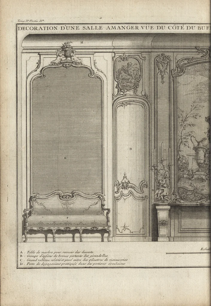 An illustration from De la distribution des maisons de plaisance, et de la decoration des edifices en general, 1737, leaf 329