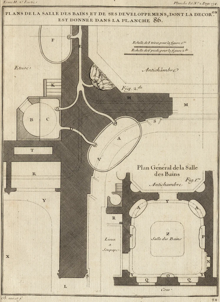 An illustration from De la distribution des maisons de plaisance, et de la decoration des edifices en general, 1737, leaf 350