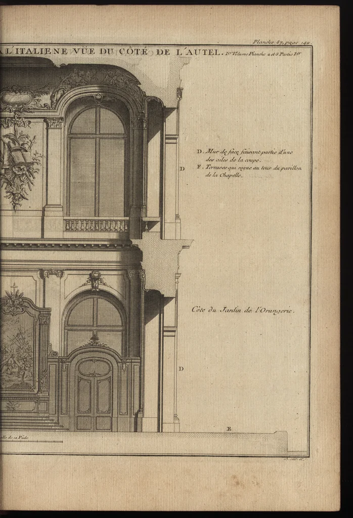 An illustration from De la distribution des maisons de plaisance, et de la decoration des edifices en general, 1737, leaf 364