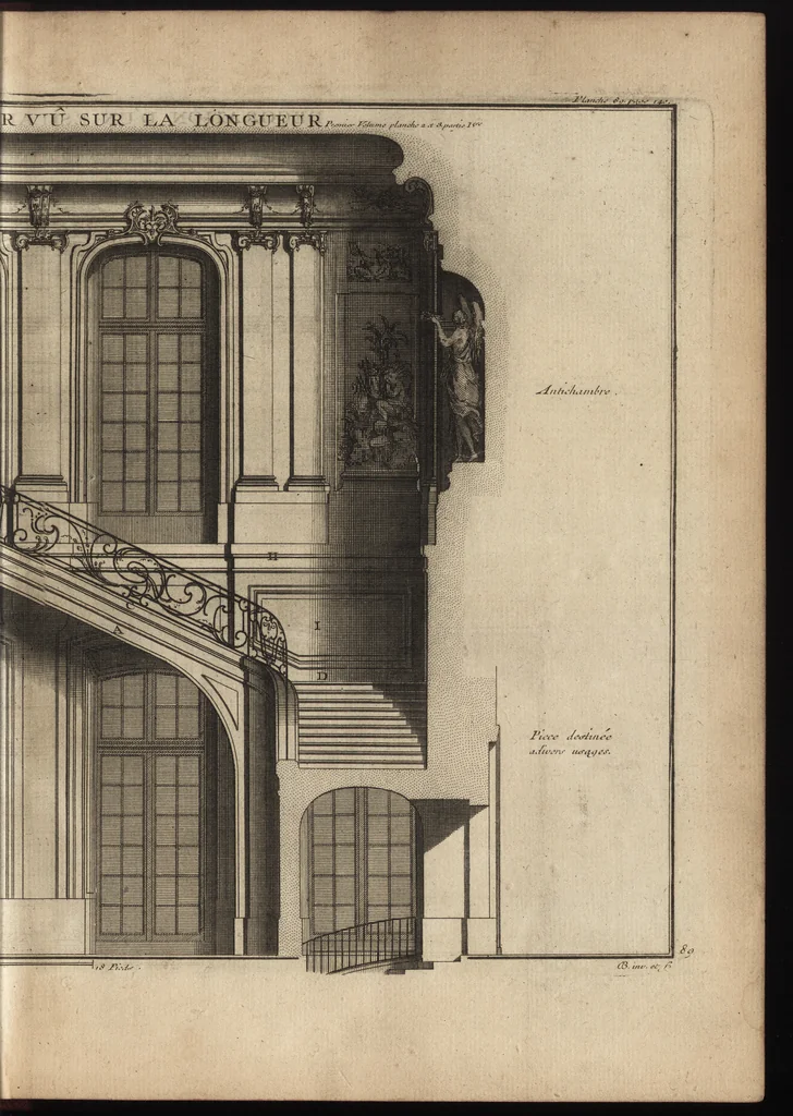 An illustration from De la distribution des maisons de plaisance, et de la decoration des edifices en general, 1737, leaf 378