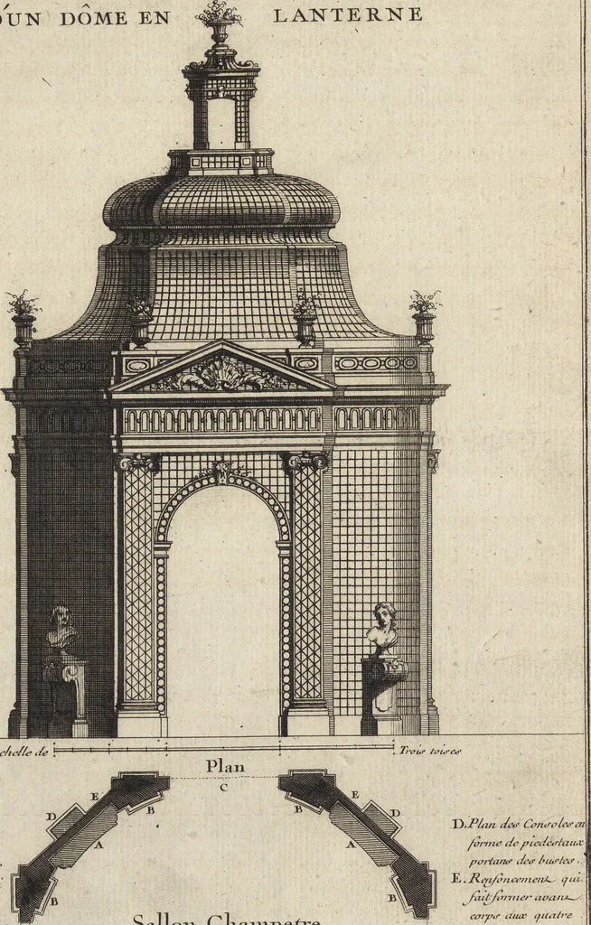 An illustration from De la distribution des maisons de plaisance, et de la decoration des edifices en general, 1737, leaf 59