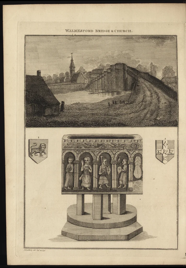 An illustration from The antiquaries museum : illustrating the antient architecture, painting, and sculpture of Great Britain, from the time of the Saxons to the introduction of the Grecian and Roman architecture by Inigo Jones in the reign of King James I., 1800, leaf 113