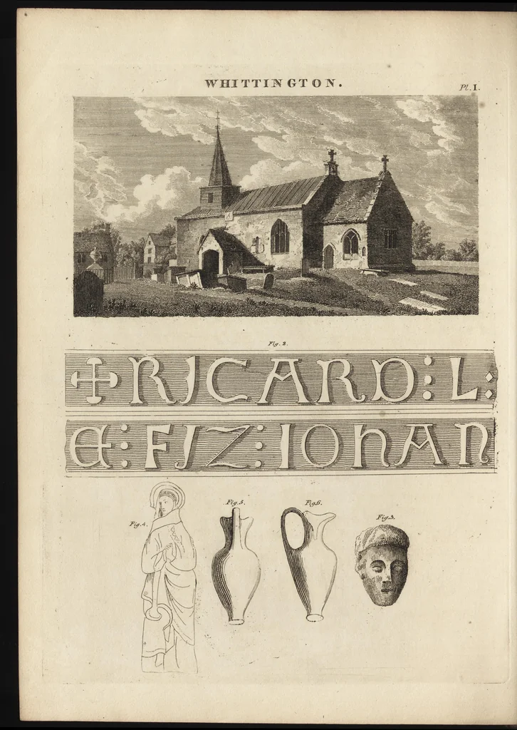An illustration from The antiquaries museum : illustrating the antient architecture, painting, and sculpture of Great Britain, from the time of the Saxons to the introduction of the Grecian and Roman architecture by Inigo Jones in the reign of King James I., 1800, leaf 135